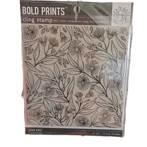 Hero Arts Eucalyptus 6x6 Background Cling Rubber Stamp Bold Prints